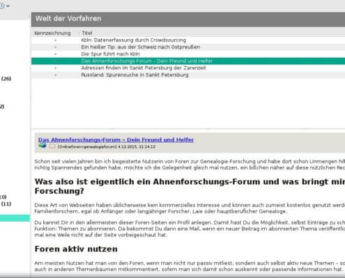Screenshot NewsFox RSS - Übersicht