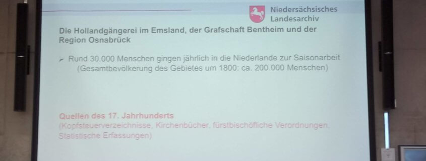 70. Deutscher Genealogentag 2018 Melle - Hollandgänger Familienforschung Ahnenforschung Genealogie Vorfahren