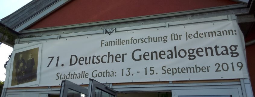 71. Deutscher Genealogentag 2019 Gotha - Eingang Genealogie Ahnenforschung | Foto: Anja Klein