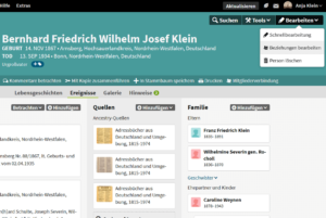 Praktische Funktion von Ancestry: Beziehungen bearbeiten | Screenshot: ancestry.de / Anja Klein