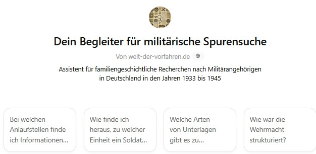 Bundesarchiv Wehrmacht Namenssuche Archiv online Soldaten Wehrmachtsakten Register Mitglieder WAST Aufbau Wehrmacht Georg Tessin ChatGPT KI