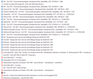 Übersichtliche Dateinamen digitale Organisation Ahnenforschung Genealogie Datei Namen | Screenshot: Anja Klein