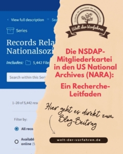 NSDAP-Kartei Mitgliederkarte US National Archives Nationalarchiv USA online