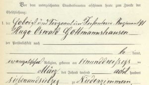 Heirat Gottmannshausen - Bodemann, Standesamt Oldenburg 1909 - Ahnenforschung Niederschlesien Ahnen Oldenburg Freystadt Schlesien