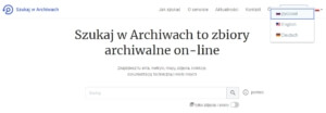 Startseite des polnischen Archivportals Szukaj w Archiwach | Genealogie Polen Ahnenforschung Polen kostenlos