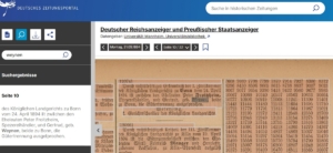Staatsanzeiger Reichsanzeiger 1894 - Beispiel für Gertrud Froitzheim geb. Weynen | Screenshot: Deutsches Zeitungsportal