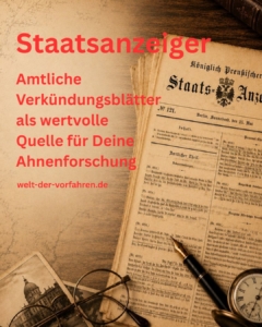 Staatsanzeiger Reichsanzeiger für die Ahnenforschung Familienforschung Quelle | Bild: Anja Kirsten Klein