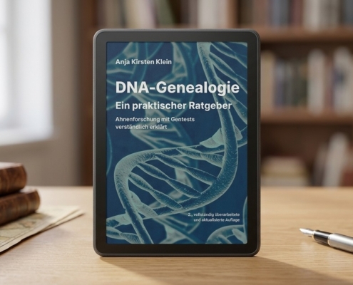 Welt der Vorfahren - DNA-Genealogie - ein praktischer Ratgeber Buch Ahnenforschung Gentests Familienforschung DNA-Analyse | Bild: Anja Kirsten Klein / Nano Banana