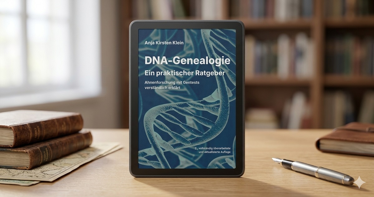 Welt der Vorfahren - DNA-Genealogie - ein praktischer Ratgeber Buch Ahnenforschung Gentests Familienforschung DNA-Analyse | Bild: Anja Kirsten Klein / Nano Banana